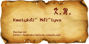 Kmetykó Mályva névjegykártya